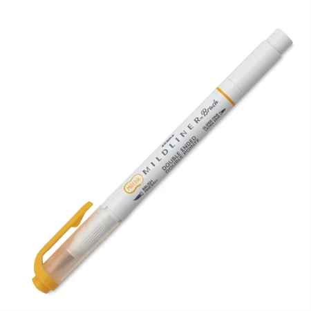 Ecsetirón ZEBRA kétvégű filctoll  Mildliner, ecset 1-4mm és vékony kerek hegy 0,5mm arany, Warm Gold