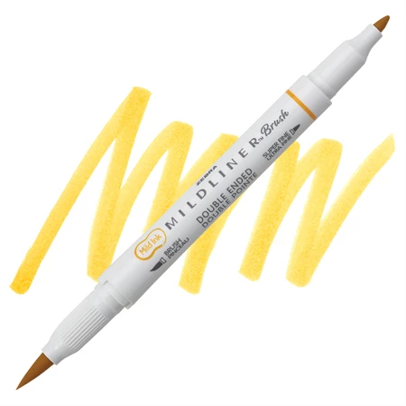 Ecsetirón ZEBRA kétvégű filctoll  Mildliner, ecset 1-4mm és vékony kerek hegy 0,5mm arany, Warm Gold