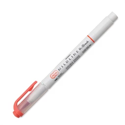 Ecsetirón ZEBRA kétvégű filctoll  Mildliner, ecset 1-4mm és vékony kerek hegy 0,5mm élénkpiros, vermilion