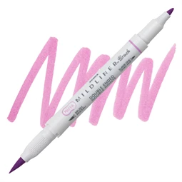 Ecsetirón ZEBRA kétvégű filctoll  Mildliner, ecset 1-4mm és vékony kerek hegy 0,5mm magenta