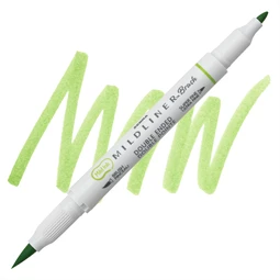 Ecsetirón ZEBRA kétvégű filctoll  Mildliner, ecset 1-4mm és vékony kerek hegy 0,5mm zöld,  Cool and Refined Green
