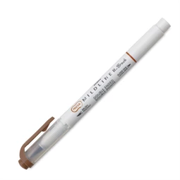Ecsetirón ZEBRA kétvégű filctoll  Mildliner, ecset 1-4mm és vékony kerek hegy 0,5mm brown, barna