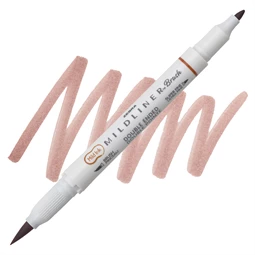 Ecsetirón ZEBRA kétvégű filctoll  Mildliner, ecset 1-4mm és vékony kerek hegy 0,5mm brown, barna