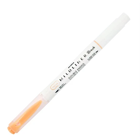 Ecsetirón ZEBRA kétvégű filctoll  Mildliner, ecset 1-4mm és vékony kerek hegy 0,5mm orange, narancs