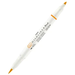Ecsetirón ZEBRA kétvégű filctoll  Mildliner, ecset 1-4mm és vékony kerek hegy 0,5mm orange, narancs