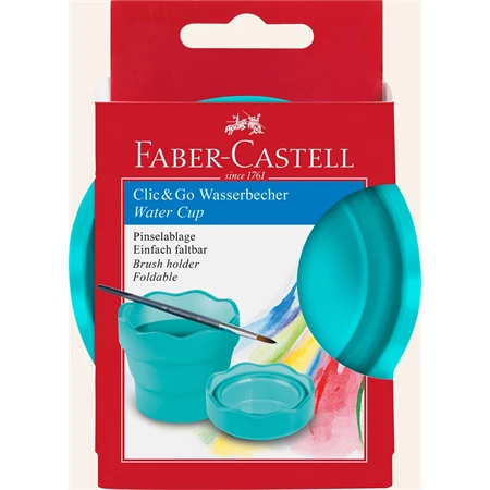 Ecsettál Faber-Castell Clic & Go türkiz