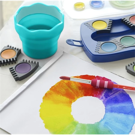 Ecsettál Faber-Castell Clic & Go türkiz