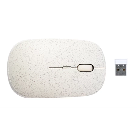Egér vezeték nélküli optikai Estiky búzaszalma műanyag házban, 104x34x62 mm