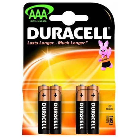 Elem micro DURACELL Basic AAA, LR03, 4db/csomag