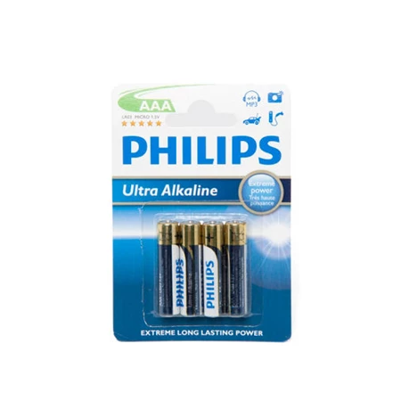 Elem micro LR03 PHILIPS AAA, 4db/csomag