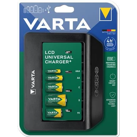 Elemtöltő  VARTA univerzális AA/AAA/C/D/9V, LCD kijelző,