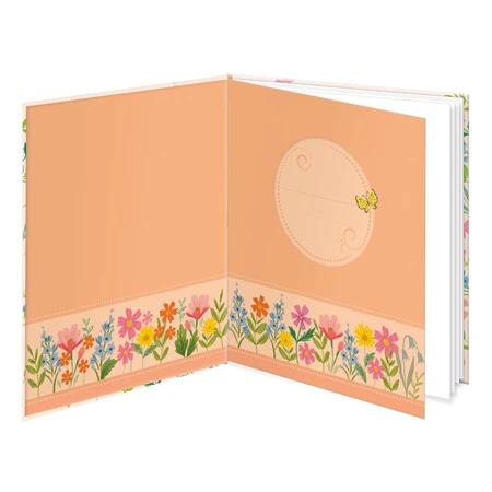 Emlékkönyv 12,5 × 14,5 cm őzike mintával, 48 sima oladal, könyvjelzővel