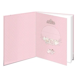 Emlékkönyv 12,5x14,5cm balerina mintával, 48 sima oldal, könyvjelzővel