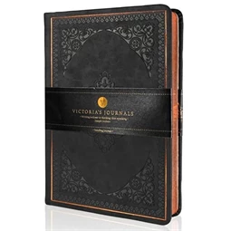 Emlékkönyv Victoria`s Journals, 14x20cm vonalas, fekete, 120 lap
