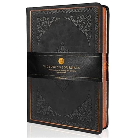 Emlékkönyv Victoria`s Journals, 14x20cm vonalas, fekete, 120 lap