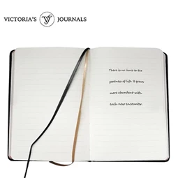 Emlékkönyv Victoria`s Journals, 14x20cm vonalas, fekete, 120 lap