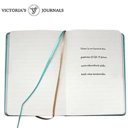 Emlékkönyv Victoria`s Journals, 14x20cm, vonalas türkiz, 120 lap