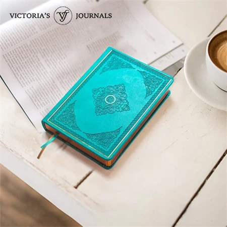 Emlékkönyv Victoria`s Journals, 14x20cm, vonalas türkiz, 120 lap
