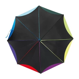 Esernyő 2XL-es, automata, műanyag hajlított nyéllel, szivárványos