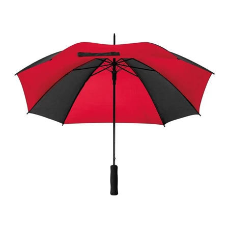 Esernyő automata, egyenes alumínium nyél, 89x89x83cm, piros/fekete