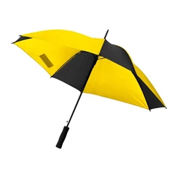 Esernyő automata, egyenes alumínium nyél, 89x89x83cm, sárga/fekete