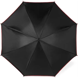 Esernyő automata, fekete fém vázzal, fekete-piros, dupla rétegű taft