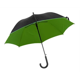 Esernyő automata, fekete fém vázzal, fekete-zöld, dupla rétegű taft
