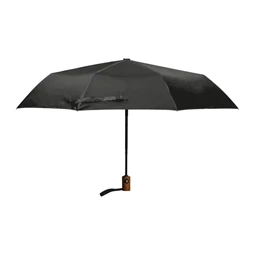 Esernyő automata, fekete nyéllel, fa fogantyúval, fekete szinű, újrahasznosított huzattal