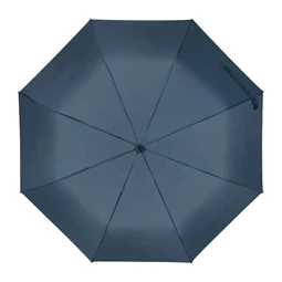 Esernyő automata, fekete nyéllel, fa fogantyúval, kék szinű, újrahasznosított huzattal