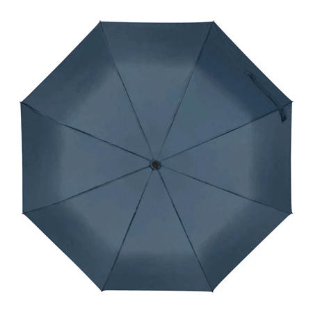 Esernyő automata, fekete nyéllel, fa fogantyúval, kék szinű, újrahasznosított huzattal