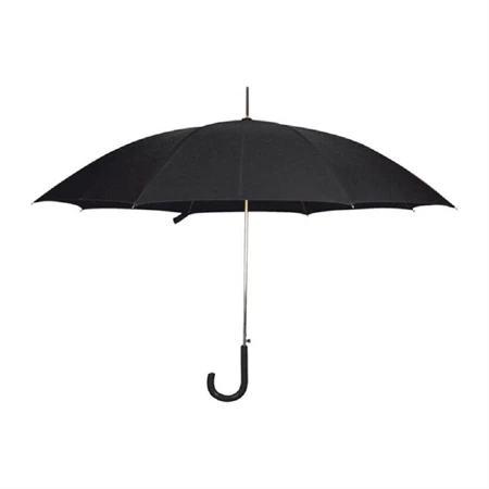 Esernyő automata, hajlított műanyag nyéllel és fém csúccsal, fekete