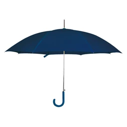 Esernyő automata, hajlított műanyag nyéllel és fém csúccsal, sötétkék