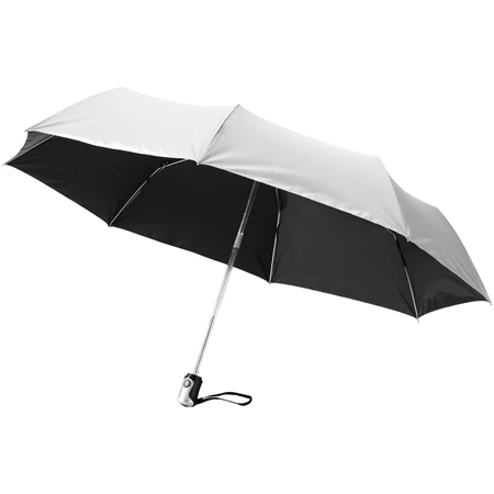 Esernyő automata, összecsukható O 98cm, fémvázas, ezüst/fekete