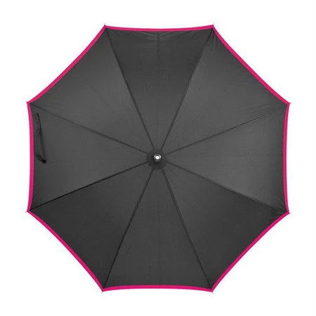 Esernyő automata, selyemből fekete rózsaszín szegéllyel