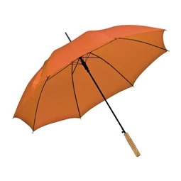 Esernyő favázas, automata, egyenes fa nyéllel, o 100 x 83 cm, narancssárga