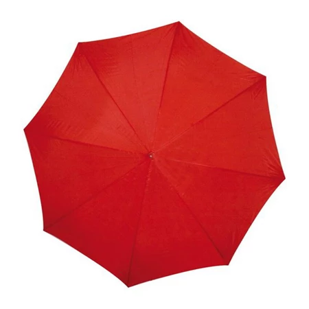 Esernyő favázas, automata, hajlított fanyeles, fa csúccsal, piros