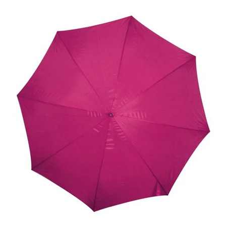 Esernyő favázas, automata, hajlított fanyeles, fa csúccsal, rózaszín