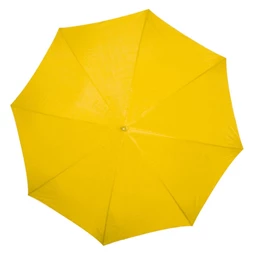 Esernyő favázas, automata, hajlított fanyeles, fa csúccsal, sárga