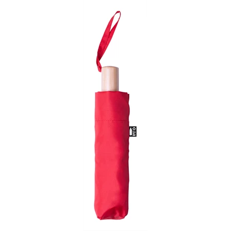 Esernyő összecsukható szélálló, O 98cm, fém vázzal, üvegszálas merevítőkkel, piros