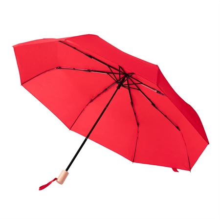 Esernyő összecsukható szélálló, O 98cm, fém vázzal, üvegszálas merevítőkkel, piros