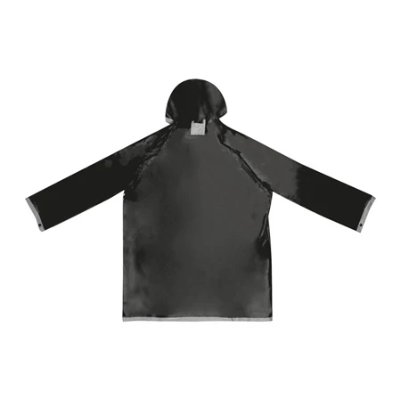 Esőkabát kétszínű kifordítható, fekete-szürke PVC anyagból XL méretben