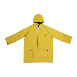 Esőkabát kétszínű kifordítható, sárga-kék PVC anyagból XL méretben