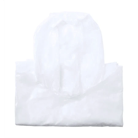 Esőkabát poncsó, átlátszó LDPE felnőtteknek, fekete RPET poliészter hordtasakban