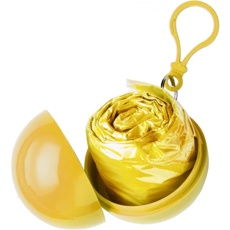 Esőkabát poncsó, gömb tokkal, sárga, 0,1 × 90 × 120 cm, tok 6cm