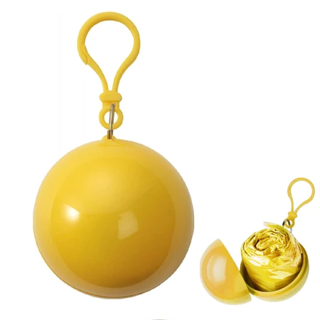 Esőkabát poncsó, gömb tokkal, sárga, 0,1 × 90 × 120 cm, tok 6cm