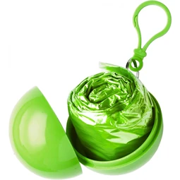 Esőkabát poncsó, gömb tokkal, zöld, 0,1 × 90 × 120 cm, tok 6cm