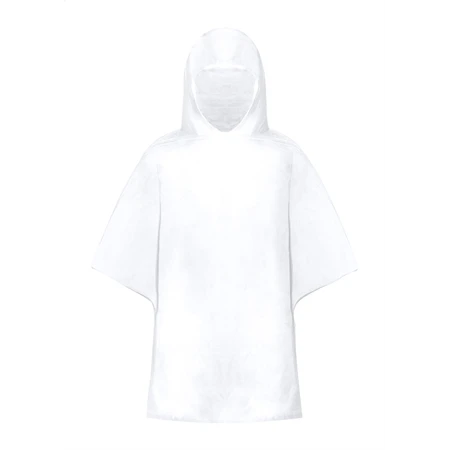 Esőkabát poncsó gyerek, átlátszó LDPE fehér RPET poliészter hordtasakban