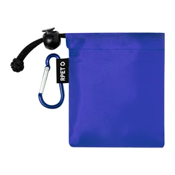 Esőkabát poncsó gyerek, átlátszó LDPE kék RPET poliészter hordtasakban