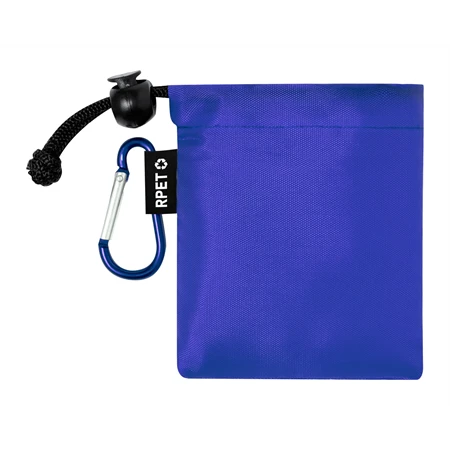 Esőkabát poncsó gyerek, átlátszó LDPE kék RPET poliészter hordtasakban