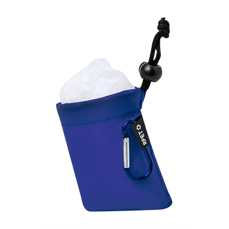 Esőkabát poncsó gyerek, átlátszó LDPE kék RPET poliészter hordtasakban